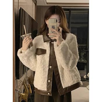 羊の毛のコートの女の秋冬の綿入れの服 Amazon.co.jp: レディース 秋冬 コート 毛皮一体の小さな香風